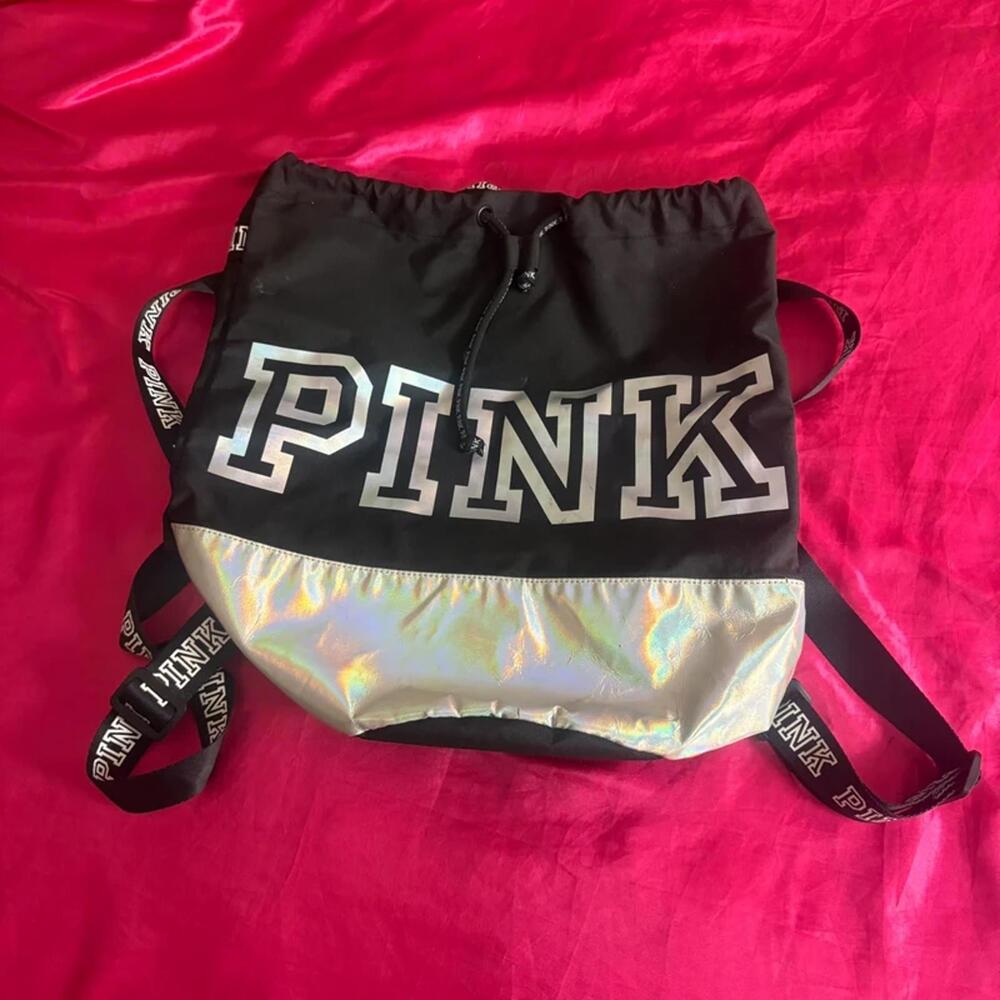 Victoria’s Secret PINK Holographic Drawstring Backpack